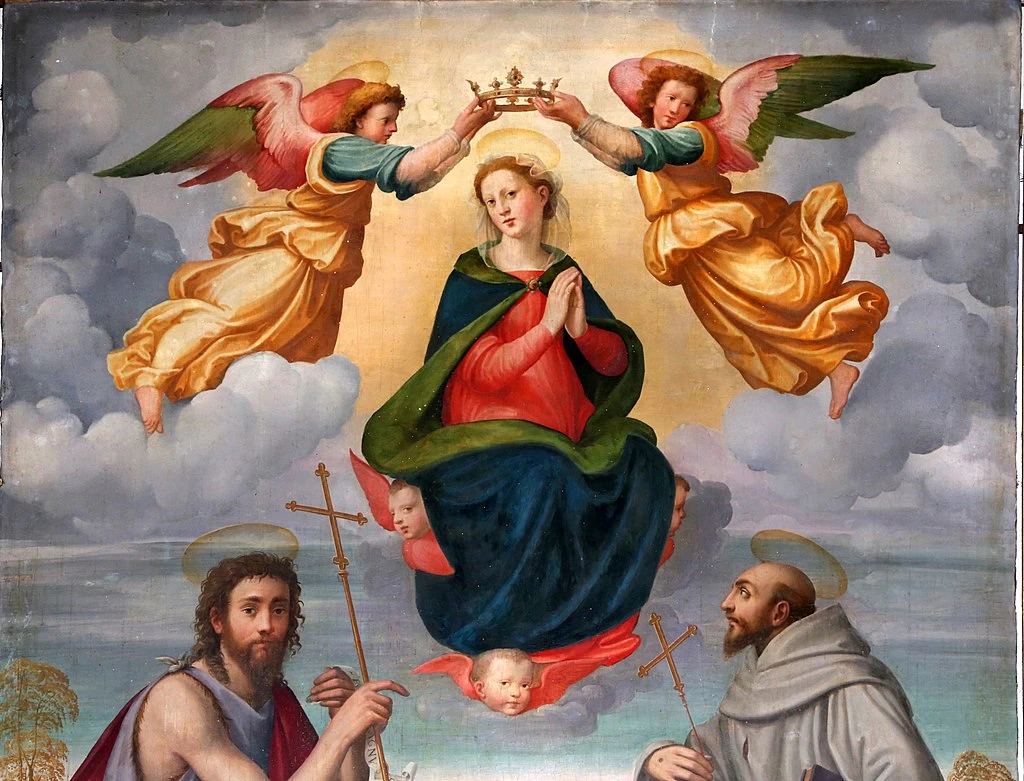 Maria assunta tra i ss. Giovanni Battista e Francesco - attribuito, San Giuseppe al Galluzzo, Firenze, dettaglio